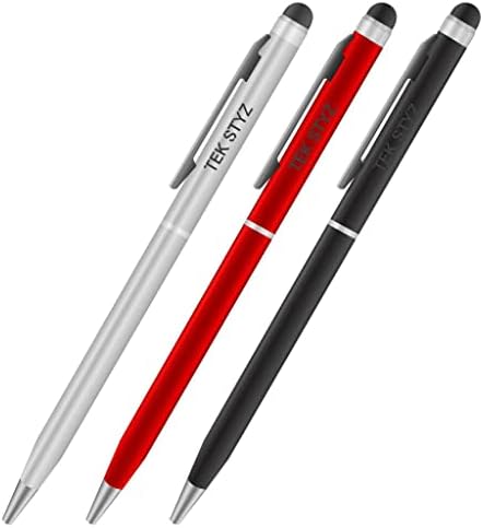 Pro Stylus Pen עבור Samsung Note 3 עם דיו, דיוק גבוה, צורה רגישה במיוחד וקומפקטית למסכי מגע [3 חבילה-שחור-אדום-סילור]